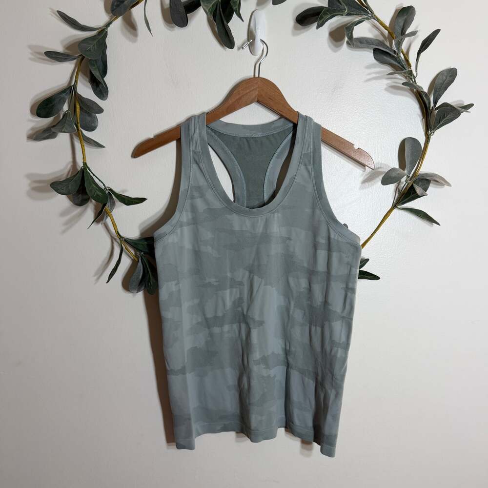 Athleta Light Green Camo Athletic Tank